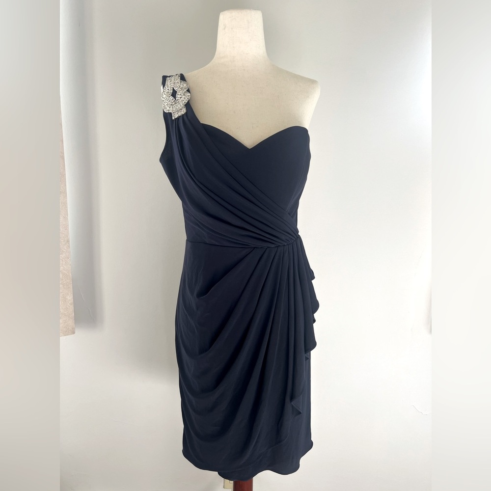 Xscape Navy Blue Cocktail Dress